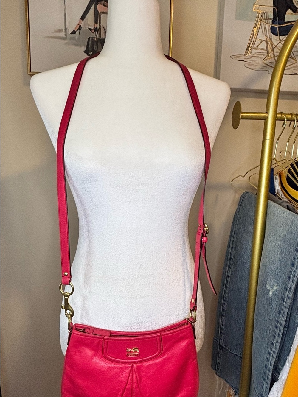 Coach Madison Pink Leather Crossbody Bag Gold Hardware - Picture 3 of 13